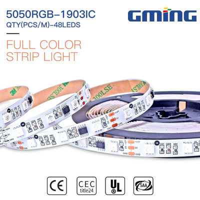 Điều khiển từ xa 5050RGB 1903IC Dải LED SMD có thể thay đổi độ sáng 9,6W