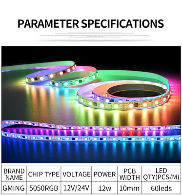 6W IP20 30leds / M SMD5050 Dải LED linh hoạt 12 / 24VDC